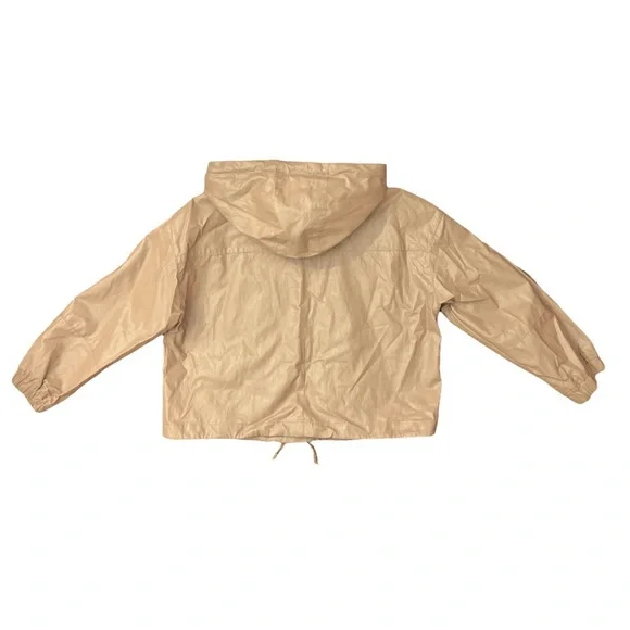 ZARA Limited Edition Faux Leather Jacket Outerwear Size M-L Caramel Tan Khaki - Picture 7 of 14